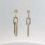 14K Yellow Gold Oval Link Dangle Diamond Earrings