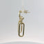 14K Yellow Gold Oval Link Dangle Diamond Earrings