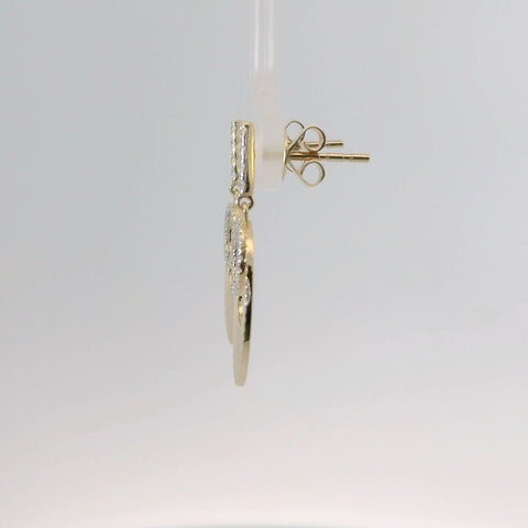 14K Yellow Gold Diamond Dangle Earrings