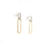 TWO TONE GOLD PAPER CLIP DIAMOND ACCENT EARRINGS 150-07079