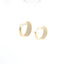 YELLOW GOLD TRIPLE ROW DIAMOND HUGGIE EARRINGS