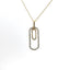 YELLOW GOLD AND DIAMOND PAPERCLIP STYLE PENDANT 160-04361