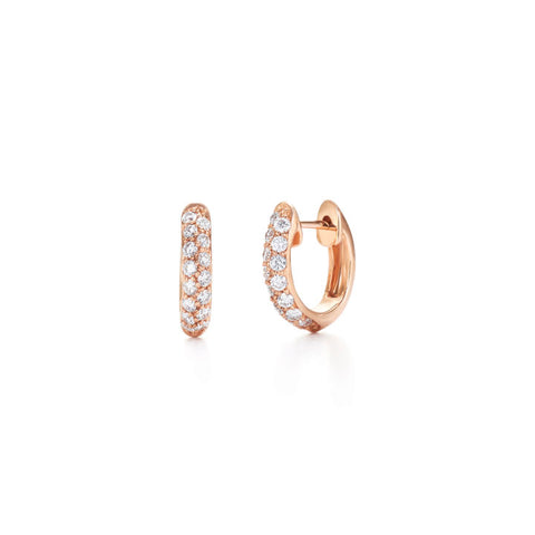 KWIAT 18KT Moonlight Petite Pave Diamond Hoop Earrings E-16482B-0-DIA-18KP