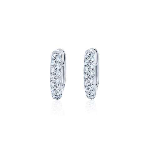 KWIAT 18KT Moonlight Petite Pave Diamond Hoop Earrings E-16482B-0-DIA-18KP