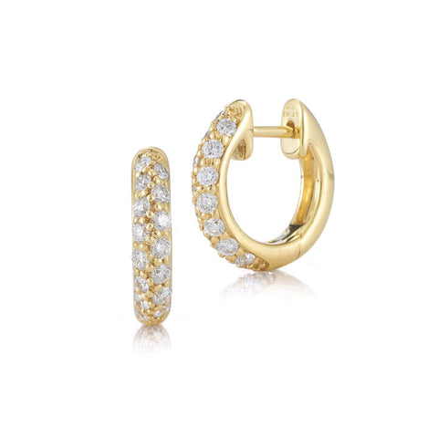 KWIAT 18KT Moonlight Petite Pave Diamond Hoop Earrings E-16482B-0-DIA-18KP