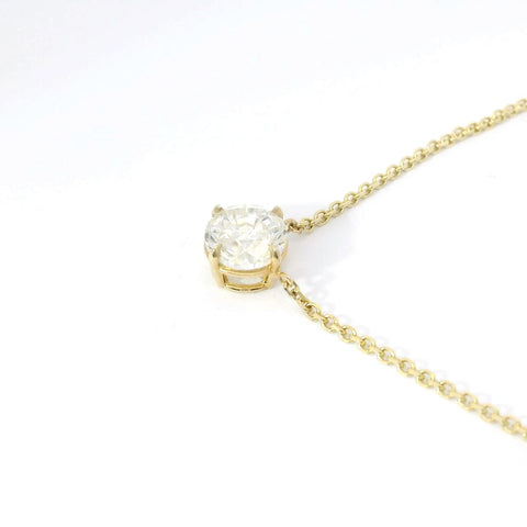 14K Yellow Gold Natural Round Diamond Pendant