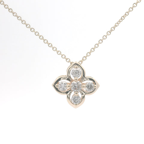 Gold & Natural Diamond Clover Pendant