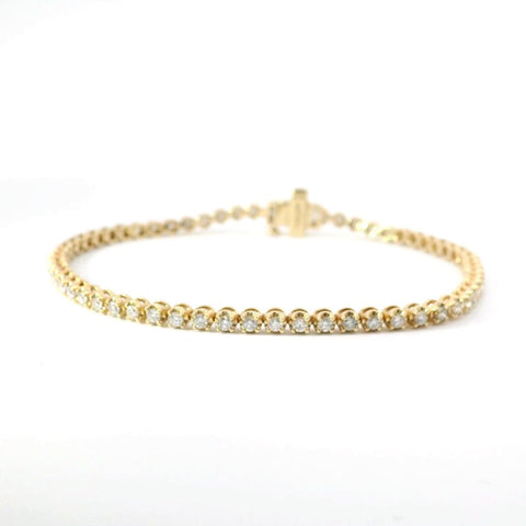 14K Yellow Gold Diamond Tennis Bracelet