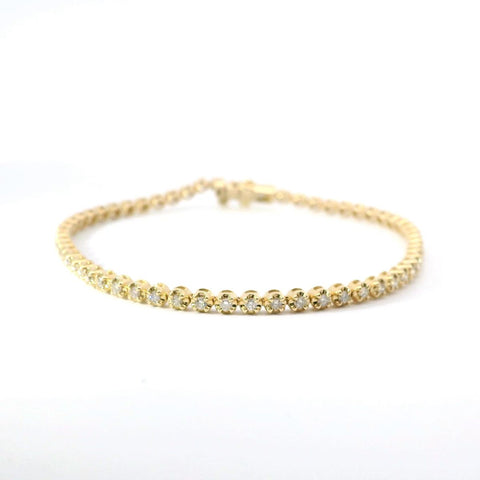 14K Yellow Gold Diamond Tennis Bracelet