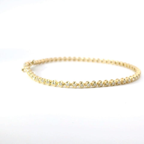 14K Yellow Gold Diamond Tennis Bracelet