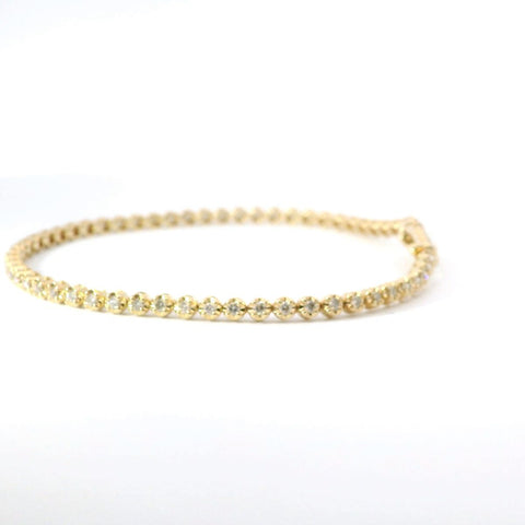 14K Yellow Gold Diamond Tennis Bracelet