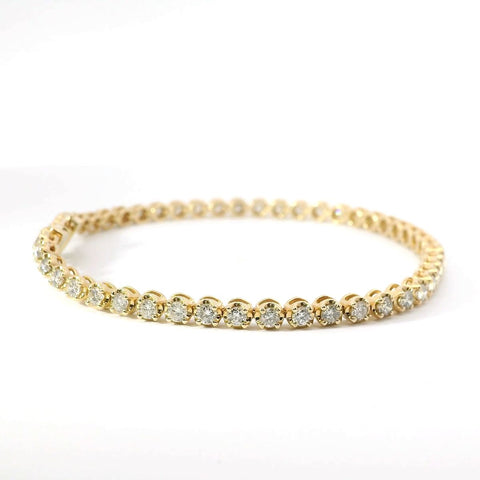 14K Yellow Gold Diamond Tennis Bracelet