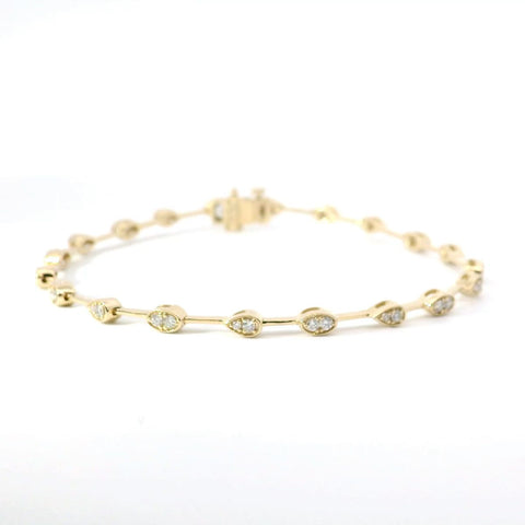 14K Yellow Gold and Diamond Bracelet