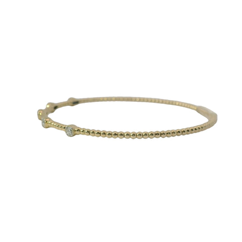 14K Yellow Gold Flexible Diamond Bangle Bracelet