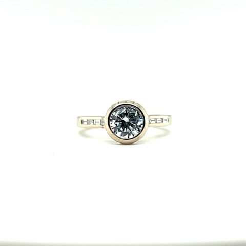 Dahlia Custom Bezel Diamond Engagement Ring