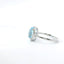 14K White Gold Swiss Blue Topaz Ring with Diamond Halo and Accents