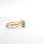 14K Yellow Gold Blue Topaz Chevron Ring