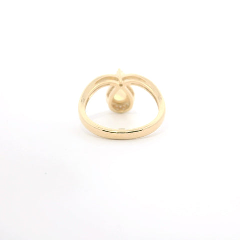 YELLOW GOLD OPAL AND DIAMOND HALO RING 200-04180