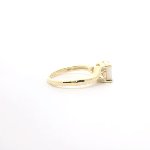 YELLOW GOLD OPAL AND DIAMOND RING 200-04182