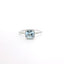 WHITE GOLD AQUAMARINE AND DIAMOND HALO RING 200-04185