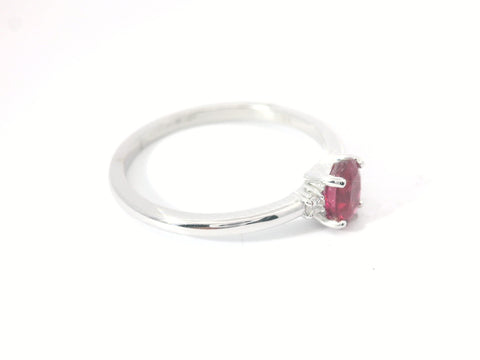 Pink Tourmaline and Diamond Three Stone Ring 200-04208