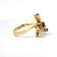 18K Yellow Gold Pear Shape Natural Ruby and Diamond Ring