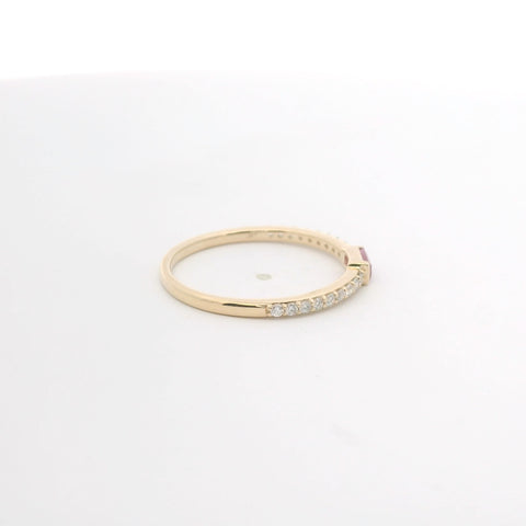 YELLOW GOLD DAMOND RUBY RING 201-00358