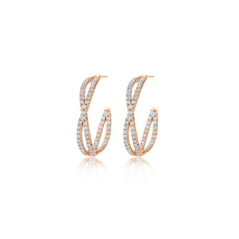 KWIAT 18KT Fidelity Petite Diamond Hoop Earrings E-2075-0-DIA-18KY