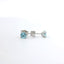 14K White Gold Swiss Blue Topaz Stud Earrings