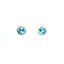 YELLOW GOLD SWISS BLUE TOPAZ AND DIAMOND HALO STUD EARRINGS 210-03209