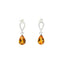 WHITE GOLD CITRINE AND DIAMOND DANGLE EARRINGS 210-03210