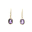 YELLOW GOLD AMETHYST & DIAMOND DANGLE EARRINGS 210-03215