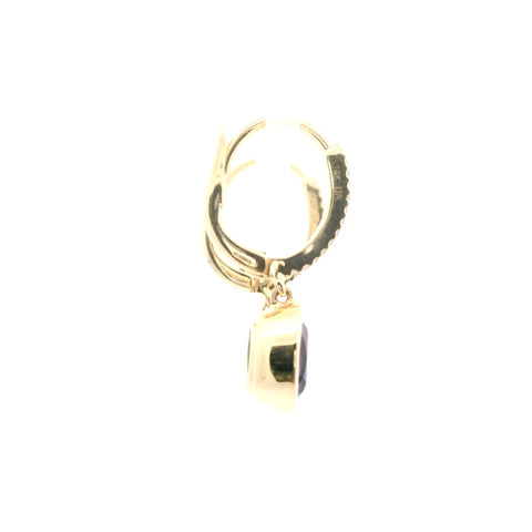 YELLOW GOLD AMETHYST & DIAMOND DANGLE EARRINGS 210-03215