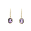YELLOW GOLD AMETHYST & DIAMOND DANGLE EARRINGS 210-03215