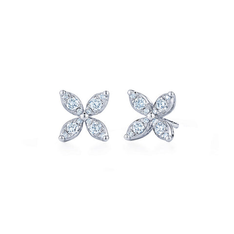 KWIAT 18KT Sunburst X Diamond Earrings E-2177-0-DIA-18KW