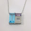 14K White Gold Blue Topaz and Amethyst Necklace