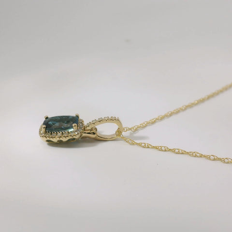 14K Yellow Gold London Blue Topaz Necklace