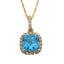 14K Yellow Gold Swiss Blue Topaz Necklace