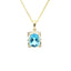 YELLOW GOLD SWISS BLUE TOPAZ AND DIAMOND PENDANT 230-02373