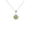 WHITE GOLD PERIDOT & DIAMOND HALO PENDANT 230-02378