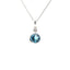 WHITE GOLD SWISS BLUE TOPAZ AND DIAMOND BEZEL SET PENDANT 230-02379