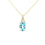 YELLOW GOLD SWISS BLUE TOPAZ AND DIAMOND PENDANT 230-02380