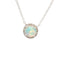 WHITE GOLD OPAL AND DIAMOND HALO NECKLACE 230-02383