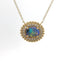 YELLOW GOLD OPAL & DIAMOND DOUBLE HALO NECKLACE 230-02384