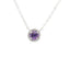 WHITE GOLD AMETHYST & DIAMOND HALO NECKLACE 230-02386
