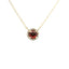 YELLOW GOLD GARNET & DIAMOND HALO NECKLACE 230-02387