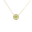YELLOW GOLD GARNET & DIAMOND HALO NECKLACE 230-02388