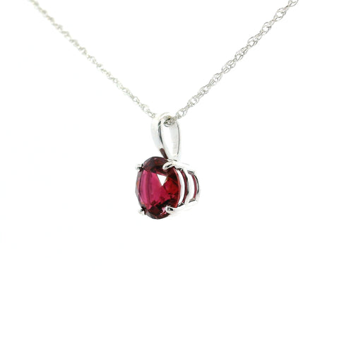 14KT WHITE GOLD RUBELITE TOURMALINE PENDANT 230-02414