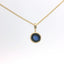 YELLOW GOLD ROUND BLUE SAPPHIRE BEZEL SET PENDANT 231-00264