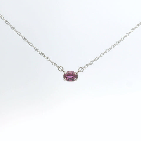 WHITE GOLD PINK SAPPHIRE NECKLACE 231-00265